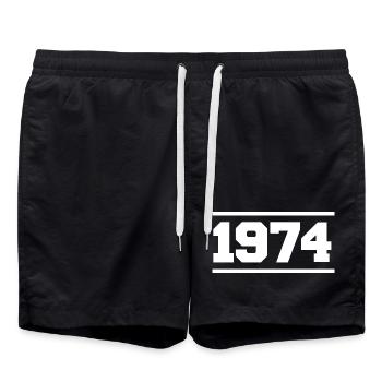 1974 Cadeau rétro 1974 - Short de bain - noir - Devant - AI Model Male 185 light (185cm)