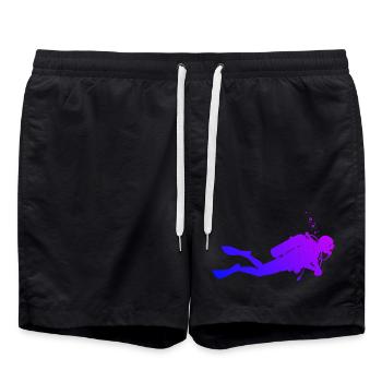 Diving Power Diving Design - Swim Trunks - black - Front - AI Model Male 185 light (185cm)