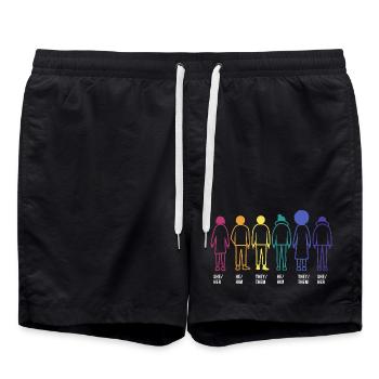 Queer Gender Vielfalt Gay pride LGBT - Badeshorts - Schwarz - Vorne - AI Model Male 185 light (185cm)
