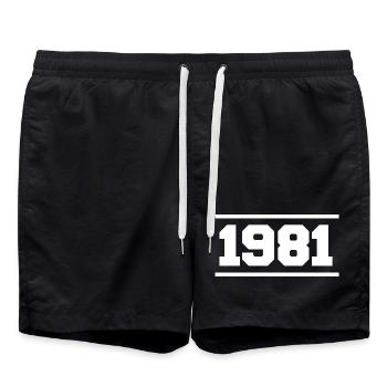 1981 Cadeau rétro 1981 original 1981 - Short de bain - noir - Devant - AI Model Male 185 light (185cm)