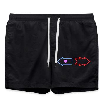 Arrows Direction Love Quarrel - Swim Trunks - black - Front - AI Model Male 185 light (185cm)