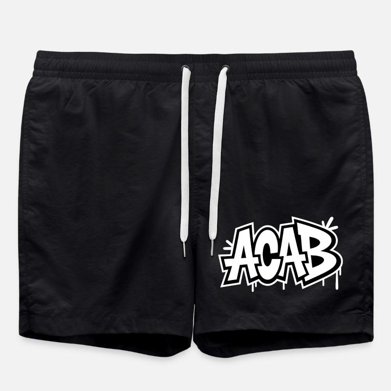 ACAB – Anti-Cops-Tee - Badeshorts - Schwarz