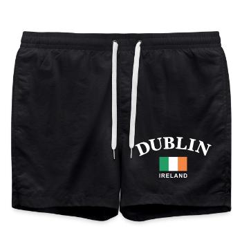 Dublin, Irlande - Short de bain - noir - Devant - AI Model Male 185 light (185cm)