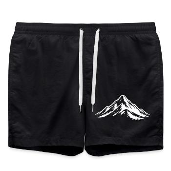 Mountains icon Hill - Swim Trunks - black - Front - AI Model Male 185 light (185cm)