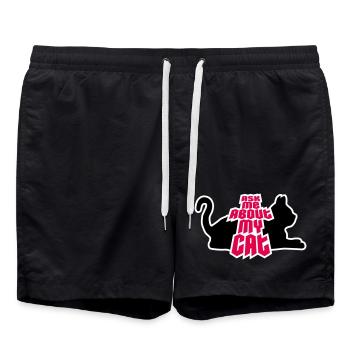 Demandez-moi pour mon chat Chat Amour des animaux Animaux - Short de bain - noir - Devant - AI Model Male 185 light (185cm)