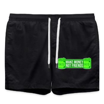 Gagne de l’argent, pas des amis, slogan Slogan - Short de bain - noir - Devant - AI Model Male 185 light (185cm)