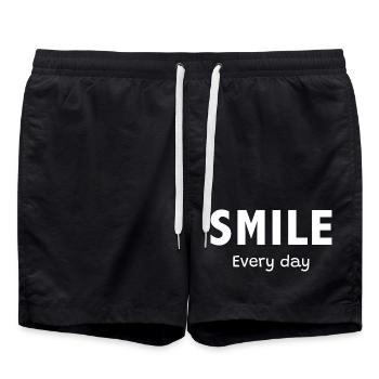 Smile Every Day - Swim Trunks - black - Front - AI Model Male 185 light (185cm)