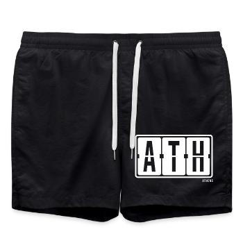 Athen, Sweat à capuche de la ville Athènes souvenir - Short de bain - noir - Devant - AI Model Male 185 light (185cm)
