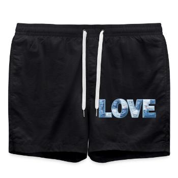 J’ADORE le look tissu en lettres de tendance patchwork - Short de bain - noir - Devant - AI Model Male 185 light (185cm)