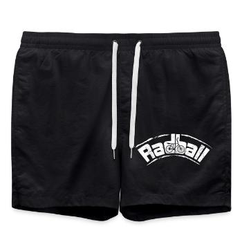 Radball, Cycleball, Hallenradsport - Badeshorts - Schwarz - Vorne - AI Model Male 185 light (185cm)