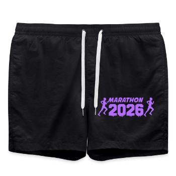 Marathon 2026 Runner Silhouettes - Swim Trunks - black - Front - AI Model Male 185 light (185cm)