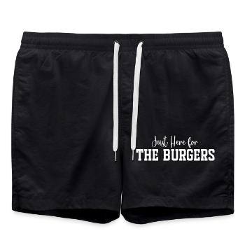 Je suis juste là pour les burgers - Short de bain - noir - Devant - AI Model Male 185 light (185cm)
