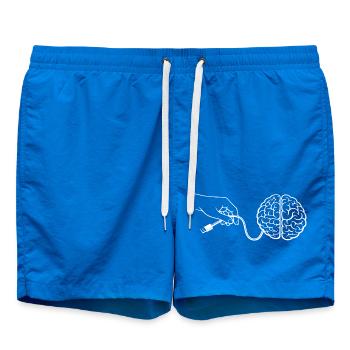 Brain Head Cable Connector Artificial Intelligence - Swim Trunks - cobalt blue - Front