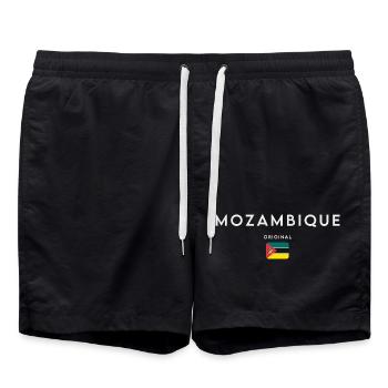 Mozambican pride, minimalist sleek design - Swim Trunks - black - Front - AI Model Male 185 light (185cm)