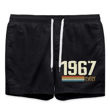 February 1967 - February 1967 Anniversary 1967 - Swim Trunks - black - Front - AI Model Male 185 light (185cm)