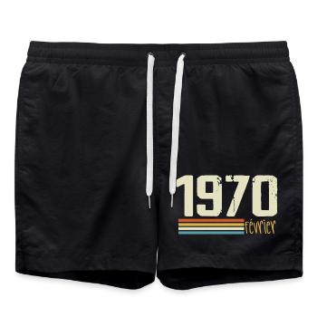 Februar 1970 – Februar 1970 Jubiläum 1970 - Badeshorts - Schwarz - Vorne - AI Model Male 185 light (185cm)