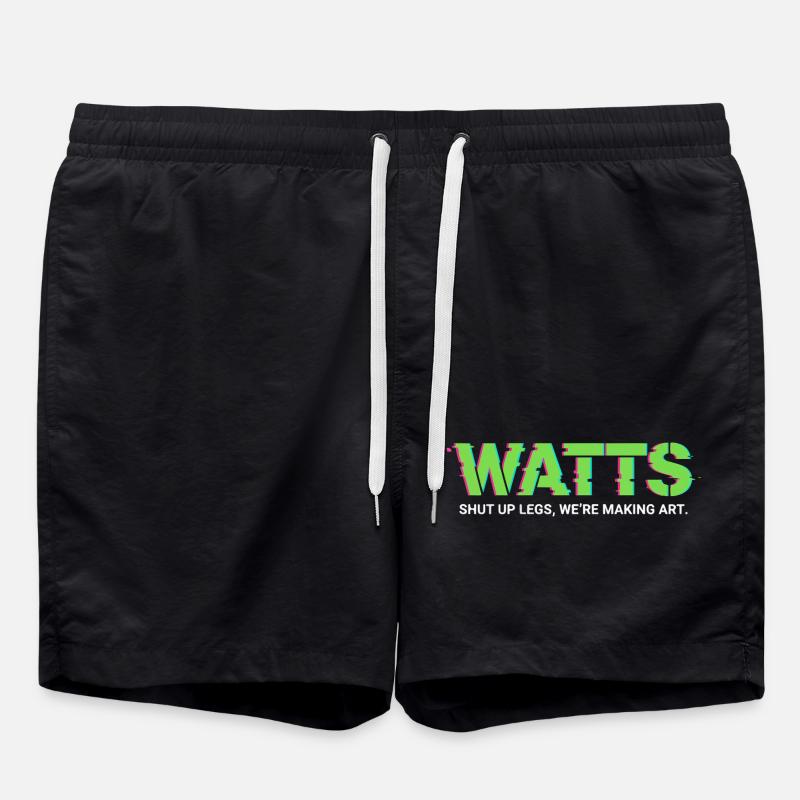 WATTS Neon Pop Art Tee - Swim Trunks - black