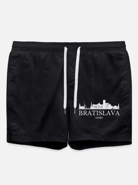 Bratislava Skyline, Bratislava Slovakia - Swim Trunks - black