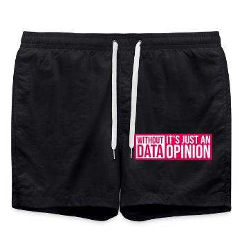Without Data It's Just An Opinion Statistik Nerd - Badeshorts - Schwarz - Vorne - AI Model Male 185 light (185cm)