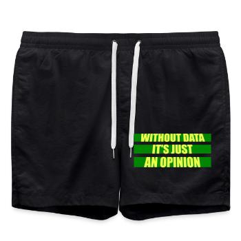 Without Data It's Just An Opinion Statistik Nerd - Badeshorts - Schwarz - Vorne - AI Model Male 185 light (185cm)