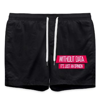 Without Data It's Just An Opinion Statistik Nerd - Badeshorts - Schwarz - Vorne - AI Model Male 185 light (185cm)