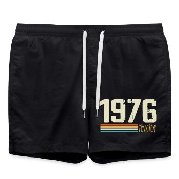 February 1976 - February 1976 Anniversary 1976 - Swim Trunks - black - Front - AI Model Male 185 light (185cm)