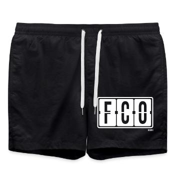 Rom FCO, City Souvenir Socken, Tasse, Mütze, Cap - Badeshorts - Schwarz - Vorne - AI Model Male 185 light (185cm)