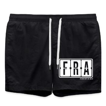 Frankfurt FRA, City Souvenir T-shirt, Tasse,  Bag - Badeshorts - Schwarz - Vorne - AI Model Male 185 light (185cm)