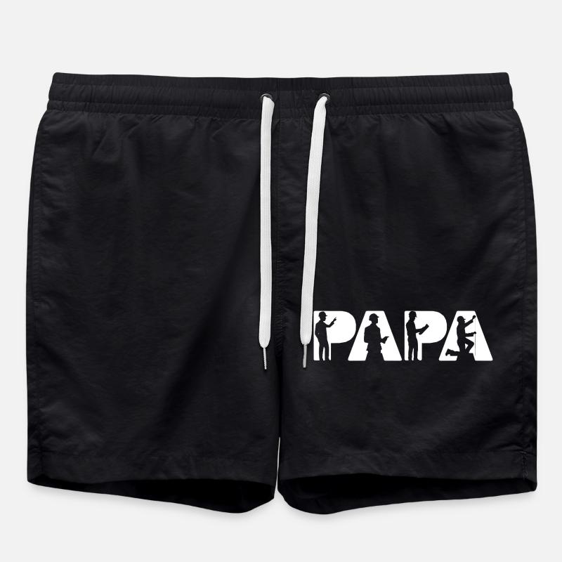 Papa Engineer Bau-Silhouetten - Badeshorts - Schwarz