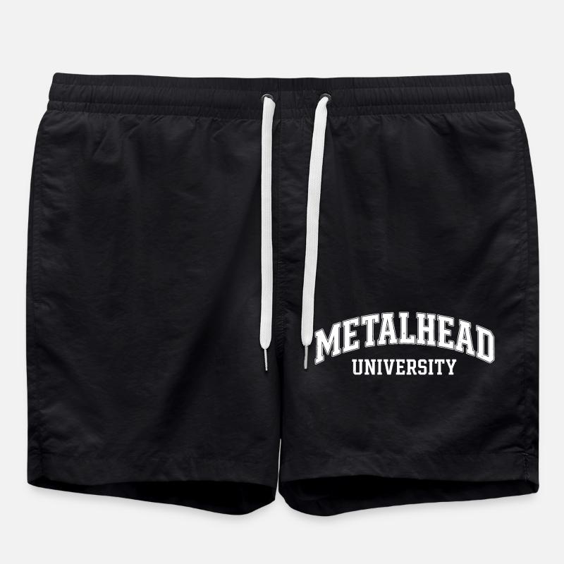 Metalhead University Emblem - Swim Trunks - black