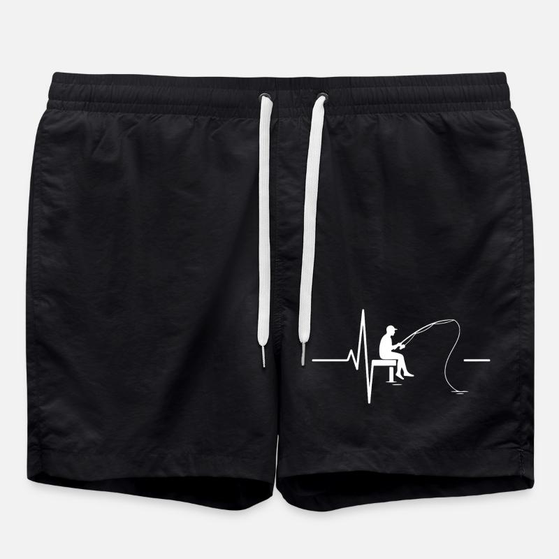 Pêche Rivière Passion Battement Coeur - Short de bain - noir