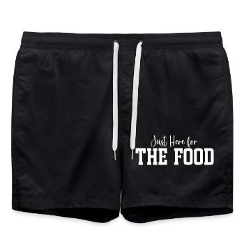 Just Here for The Food - Swim Trunks - black - Front - AI Model Male 185 light (185cm)