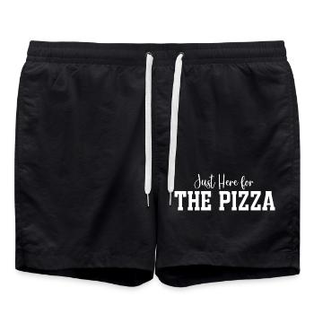 Nur hier für die Pizza - Badeshorts - Schwarz - Vorne - AI Model Male 185 light (185cm)