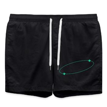 Elliptical Star Ring - Swim Trunks - black - Front - AI Model Male 185 light (185cm)