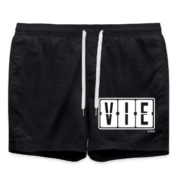 Vienna VIE, City Souvenir Hoodie, Bag, Cap - Swim Trunks - black - Front - AI Model Male 185 light (185cm)