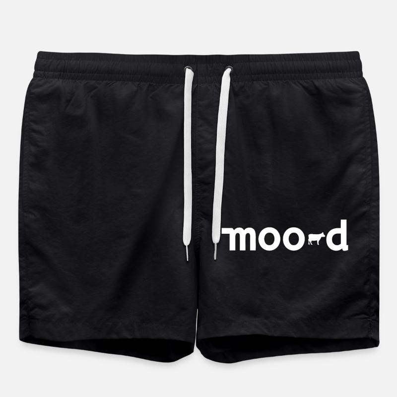 Mood Cow Pun Minimal - Short de bain - noir