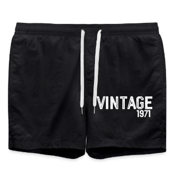 Vintage 1971 - Swim Trunks - black - Front - AI Model Male 185 light (185cm)