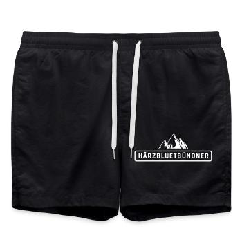 Härzbluetbündner, fier natif des Grisons - Short de bain - noir - Devant - AI Model Male 185 light (185cm)