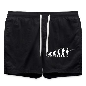 Evolution of Man Fishing Silhouette - Swim Trunks - black - Front - AI Model Male 185 light (185cm)