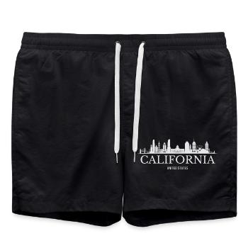 California Skyline, Californie, États-Unis - Short de bain - noir - Devant - AI Model Male 185 light (185cm)