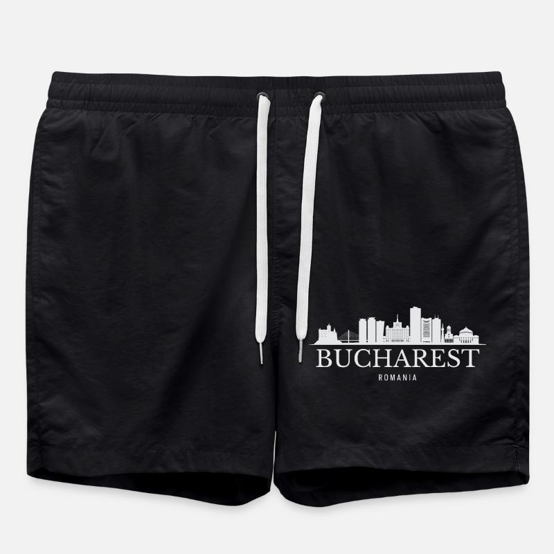 Silhouette de Bucarest, Roumanie de Bucarest - Short de bain - noir