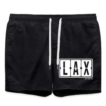 Los Angeles LAX, City Souvenir T-Shirt, Hat, Bag - Swim Trunks - black - Front - AI Model Male 185 light (185cm)