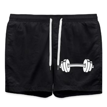 Icône d’haltère - Short de bain - noir - Devant - AI Model Male 185 light (185cm)