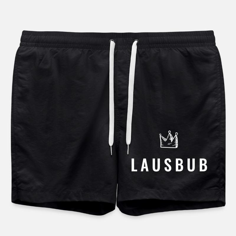 Kleiner Lausbub mit Krone – Frechdachs Edition - Badeshorts - Schwarz