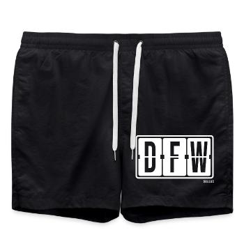 Dallas DFW, sweat à capuche, casquette, tasse souvenir de la ville - Short de bain - noir - Devant - AI Model Male 185 light (185cm)