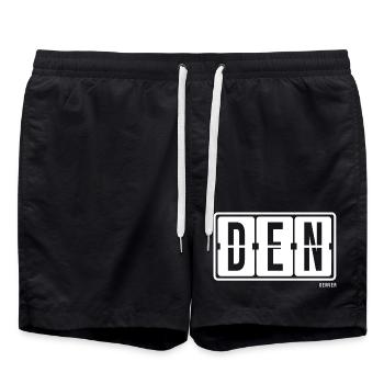 Denver DEN, sweat à capuche souvenir de la ville, T-shirt, Mug - Short de bain - noir - Devant - AI Model Male 185 light (185cm)