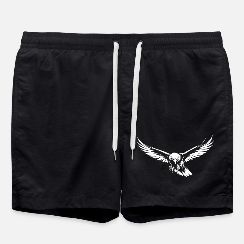 Angreifender Adler im Flug - Badeshorts - Schwarz