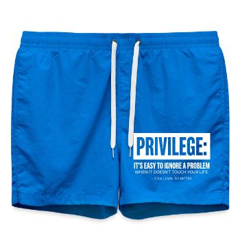 Déclaration de privilège Typographie Motif du texte - Short de bain - cobalt blue - Devant