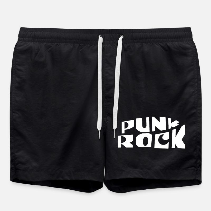 Bannière typographie punk rock - Short de bain - noir