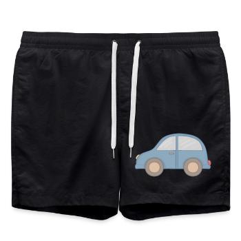 Petit graphique de voiture bleue - Short de bain - noir - Devant - AI Model Male 185 light (185cm)